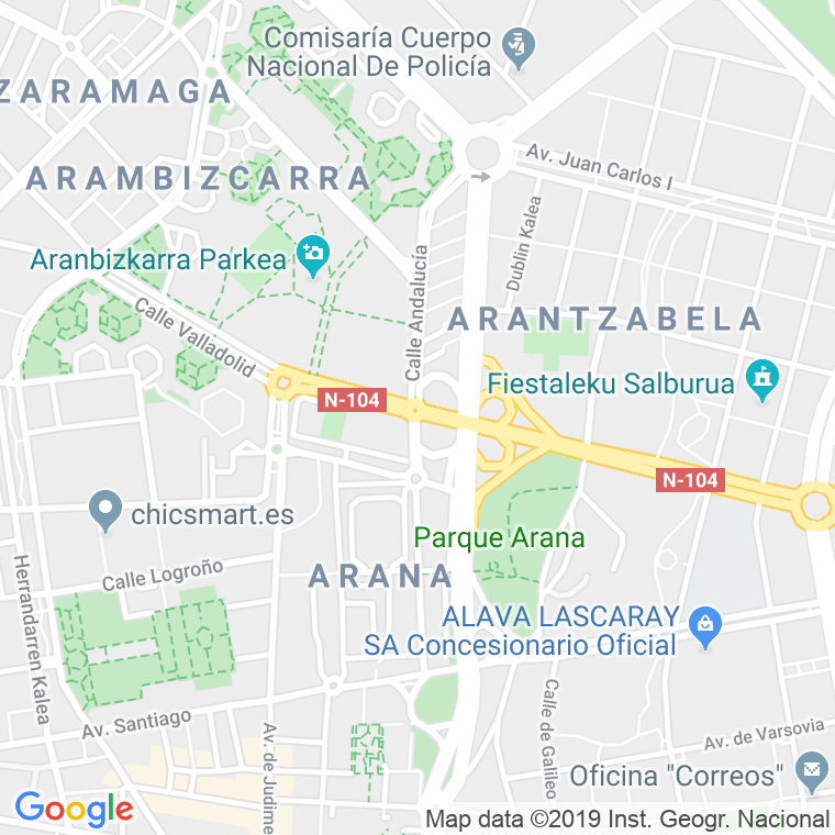 Código Postal calle Andalucia   (Impares Del 1 Al 25)  (Pares Del 2 Al 26) en Vitoria-Gasteiz