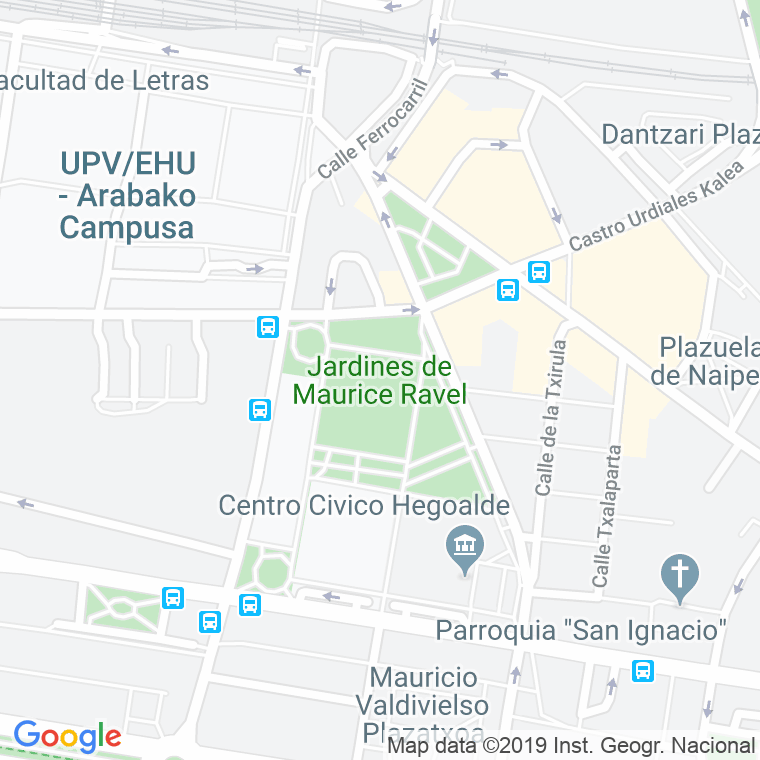 Código Postal calle Jardines Maurice Ravel en Vitoria-Gasteiz