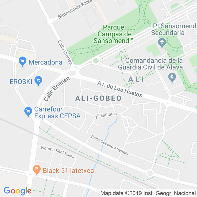 Código Postal calle Ali en Vitoria-Gasteiz