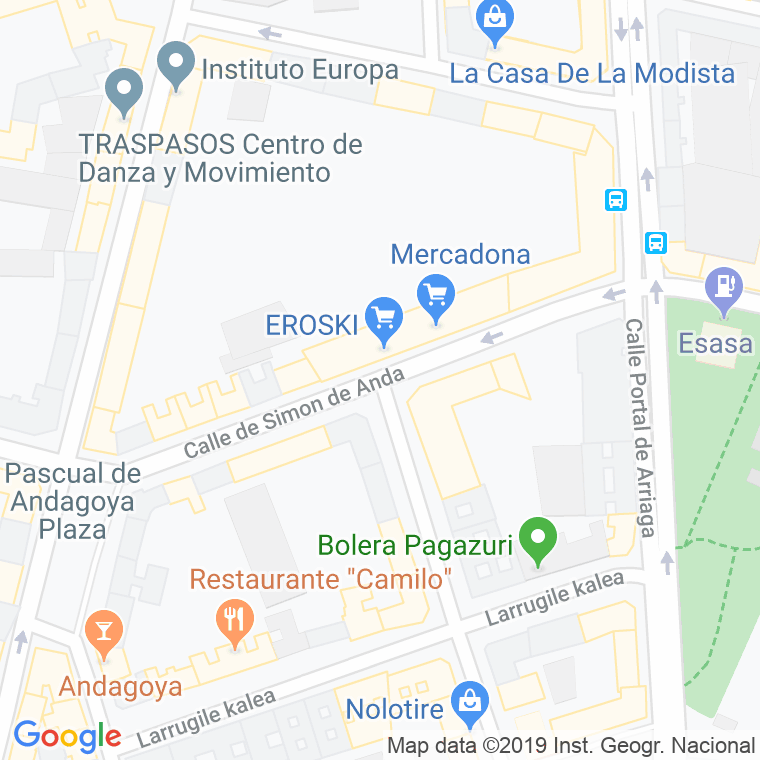 Código Postal calle Simon De Anda en Vitoria-Gasteiz