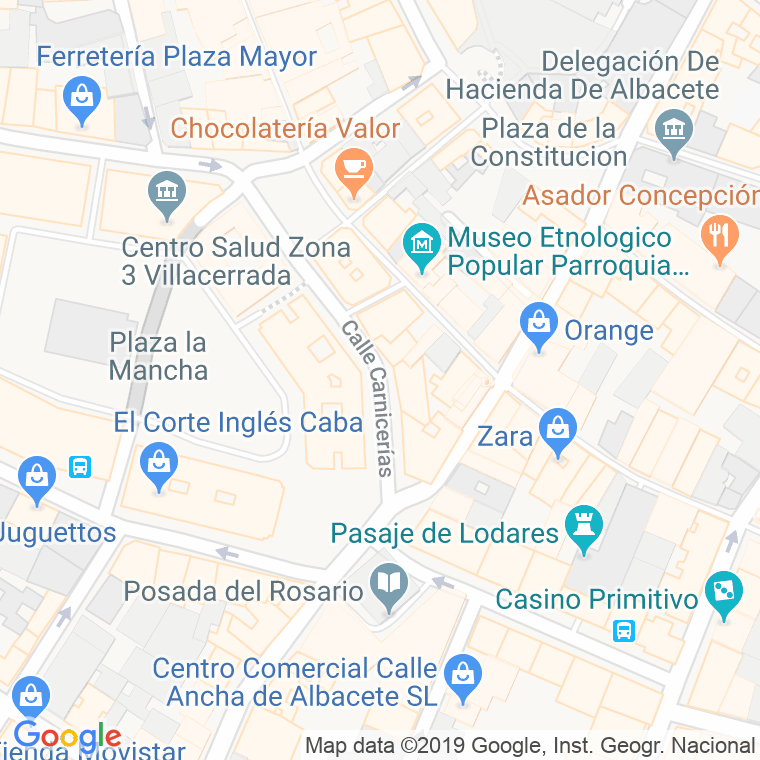 Código Postal calle Carnicerias en Albacete