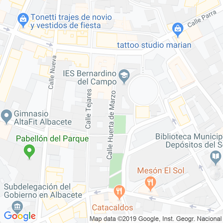 Código Postal calle Huerta Marzo en Albacete
