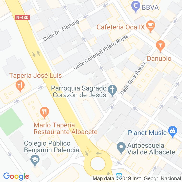 Código Postal calle Virgen De La Misericordia, pasaje en Albacete