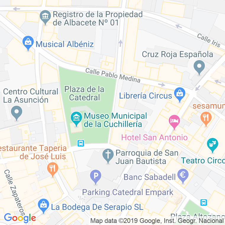 Código Postal calle Catedral, plaza (Impares Del 7 Al Final)  (Pares Del 6 Al Final) en Albacete