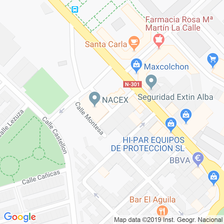 Código Postal calle Concejal Antolin Tendero en Albacete