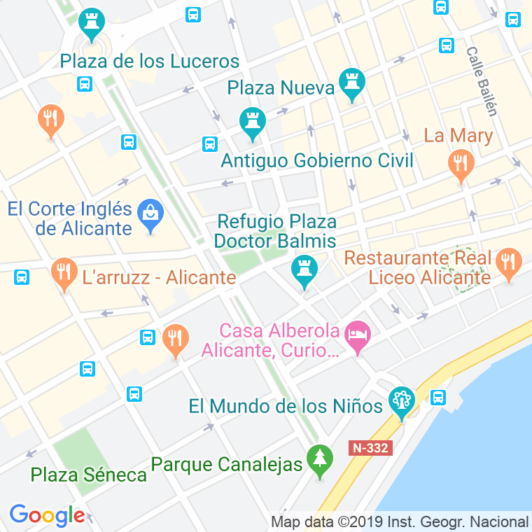 Código Postal calle Calvo Sotelo, plaza (Impares Del 11 Al Final)  (Pares Del 12 Al Final) en Alacant/Alicante