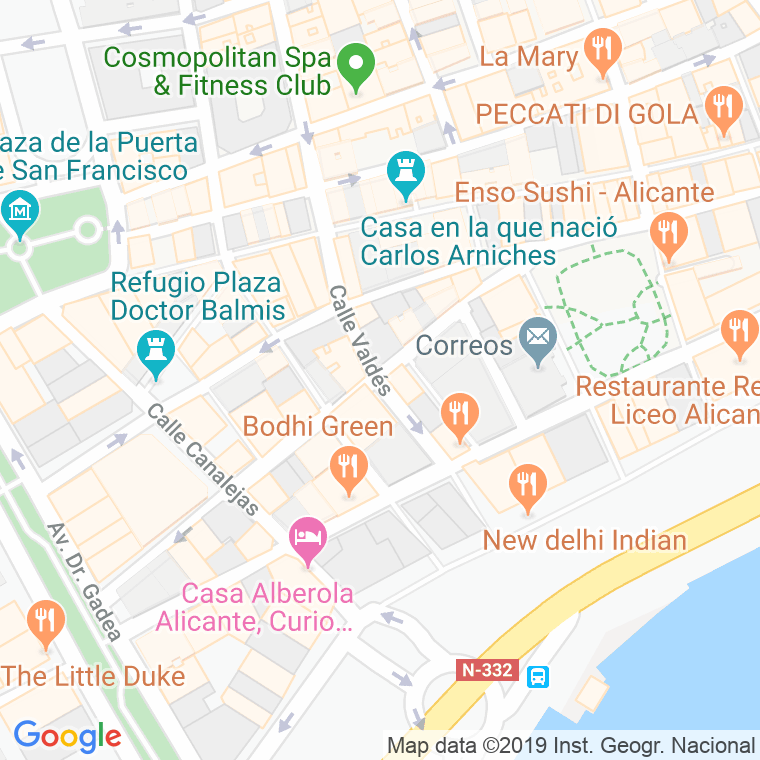 Código Postal calle Valdes en Alacant/Alicante