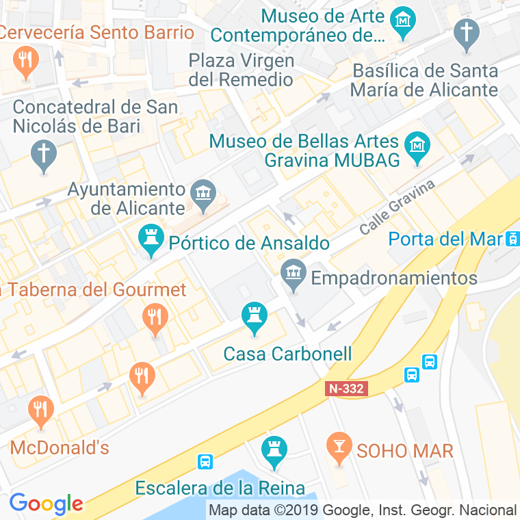 Código Postal calle Ayuntamiento, plaza en Alacant/Alicante