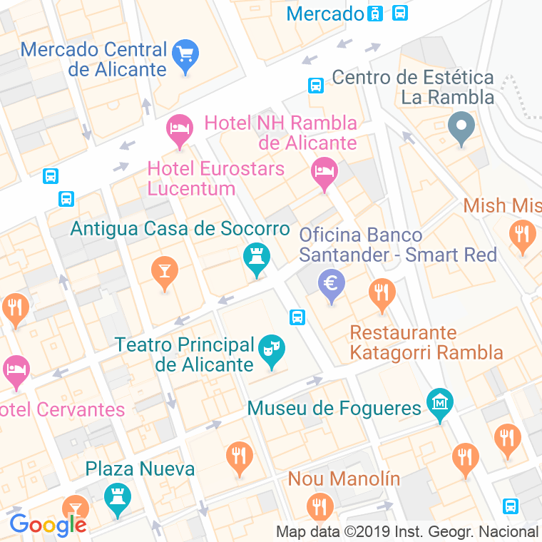 Código Postal calle Constitucion, avenida en Alacant/Alicante