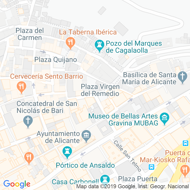 Código Postal calle Monjas, plaza en Alacant/Alicante