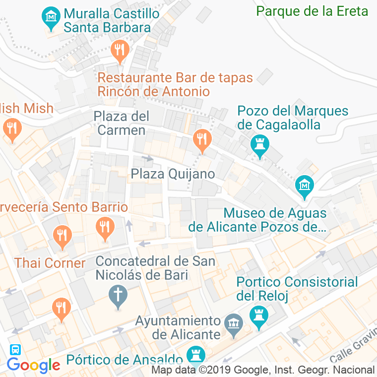Código Postal calle Quijano, plaza en Alacant/Alicante