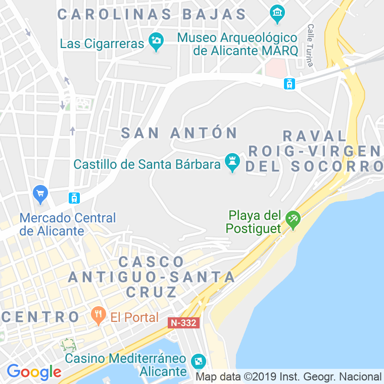 Código Postal calle San Agustin   (Impares Del 1 Al Final)  (Pares Del 2 Al Final) en Alacant/Alicante
