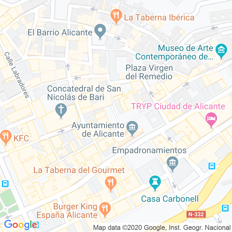 Código Postal calle Santisima Faz, plaza en Alacant/Alicante