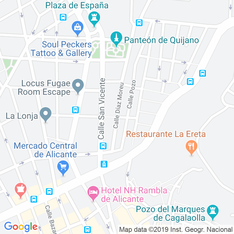 Código Postal calle Diaz Moreu   (Impares Del 1 Al Final)  (Pares Del 6 Al Final) en Alacant/Alicante