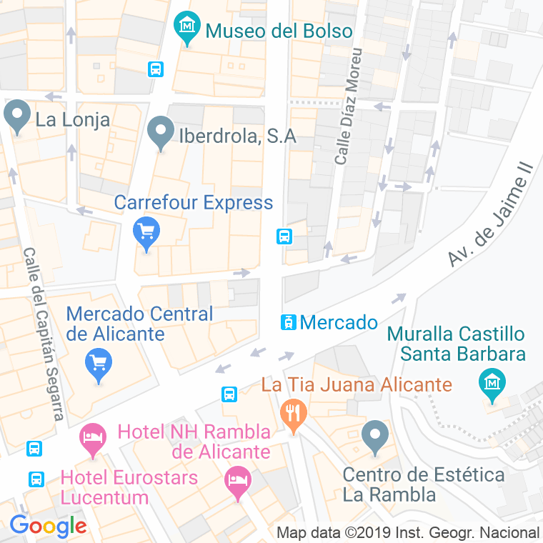 Código Postal calle Vicente Inglada en Alacant/Alicante