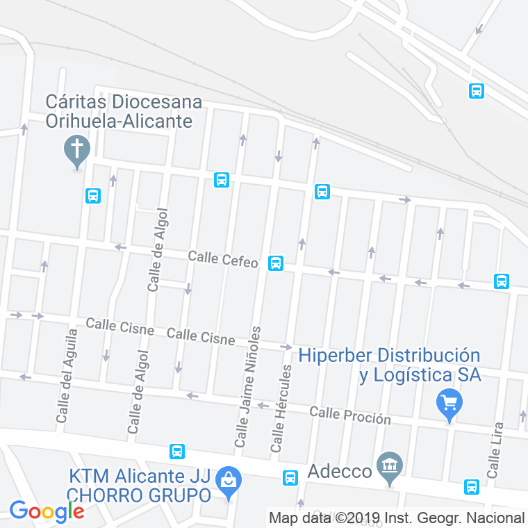 Código Postal calle Jaime Niñoles en Alacant/Alicante