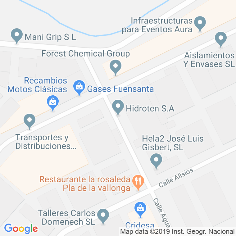 Código Postal calle Poligono Pla De La Vallonga en Alacant/Alicante