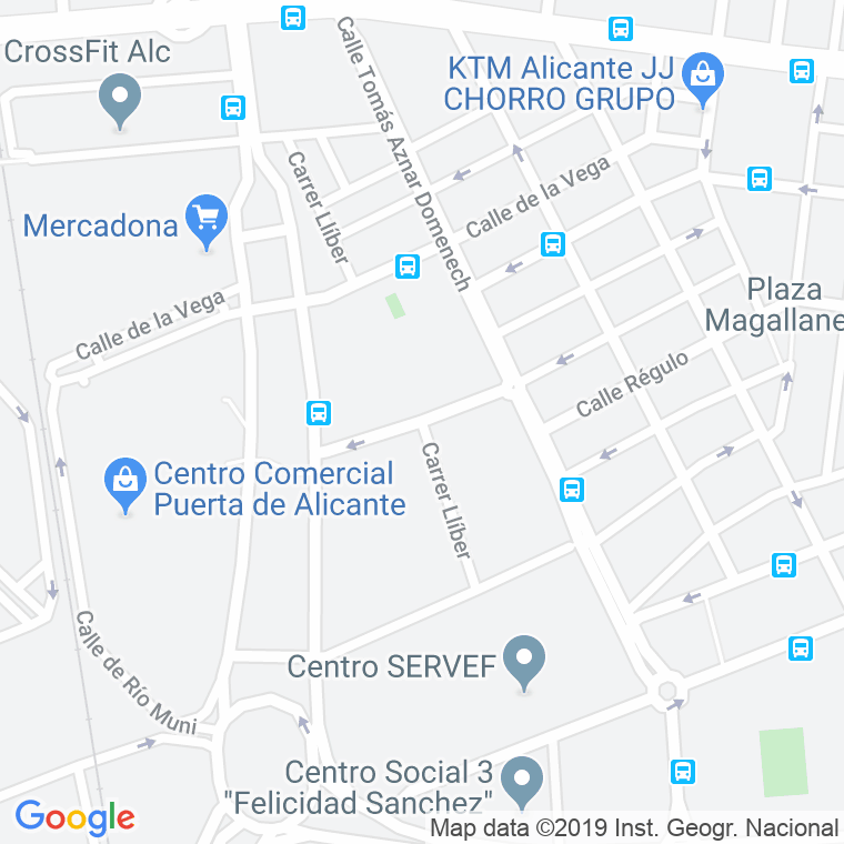Código Postal calle Lliber en Alacant/Alicante