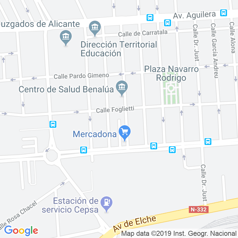 Código Postal calle Miralmar, pasaje en Alacant/Alicante