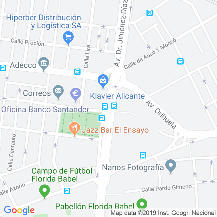 Código Postal calle Orion en Alacant/Alicante