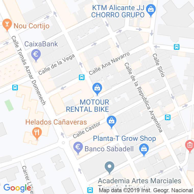 Código Postal calle Polux en Alacant/Alicante