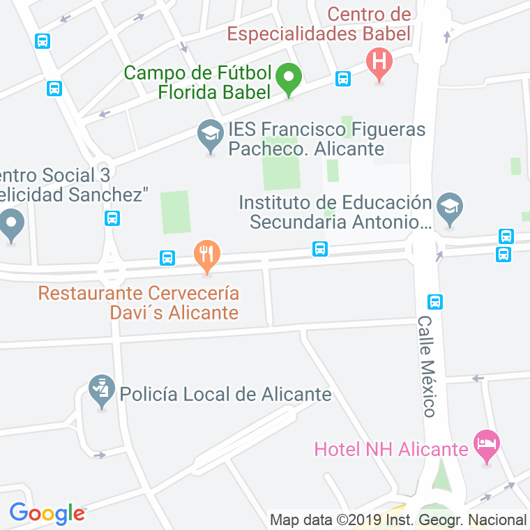 Código Postal calle Burjasot en Alacant/Alicante