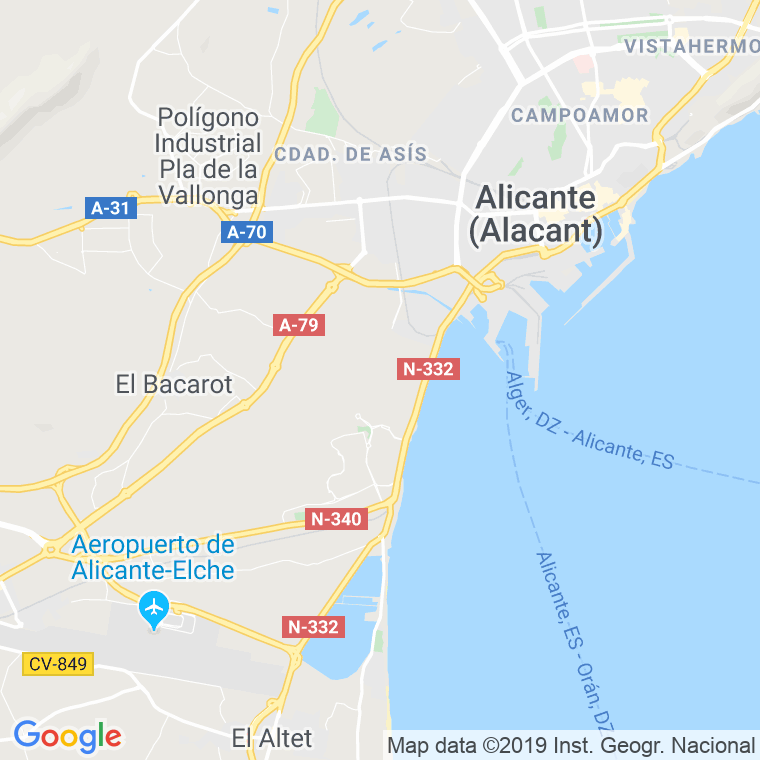 Código Postal calle Gonzalez Ortiz en Alacant/Alicante