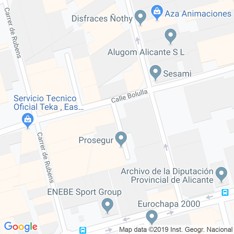 Código Postal calle Cullera en Alacant/Alicante