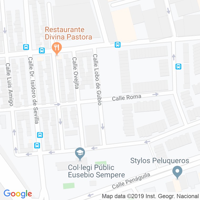 Código Postal calle Lobo De Gubio en Alacant/Alicante