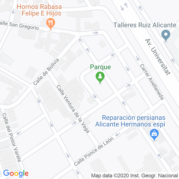 Código Postal calle Saavedra Fajardo en Alacant/Alicante