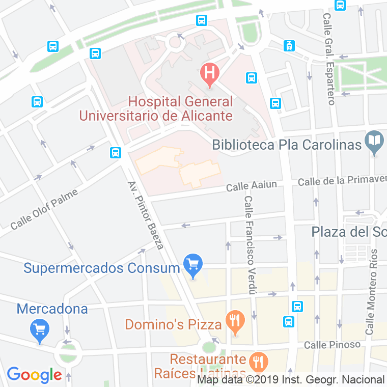Código Postal calle Aaiun en Alacant/Alicante