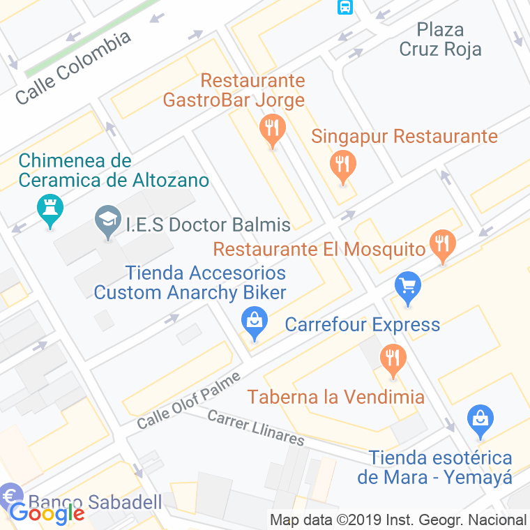 Código Postal calle Agustin Gonzalvez Orts en Alacant/Alicante