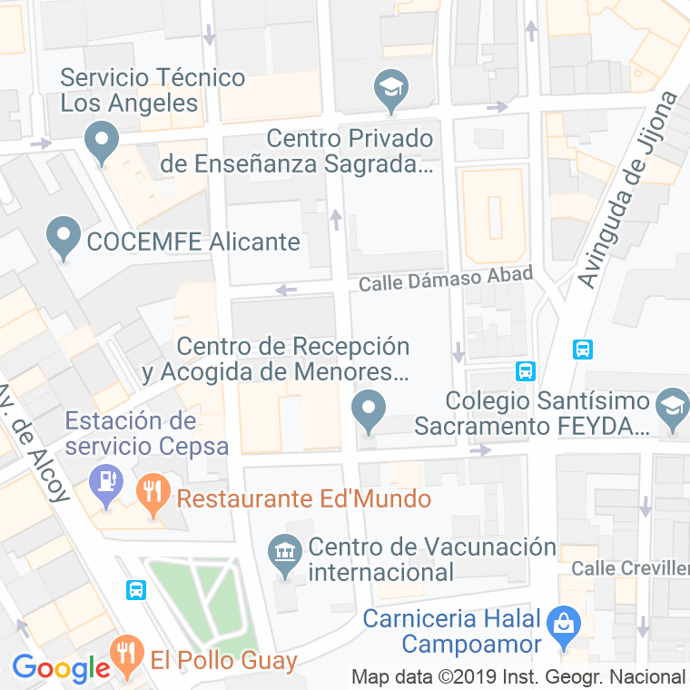 Código Postal calle Campoamor, pasaje en Alacant/Alicante