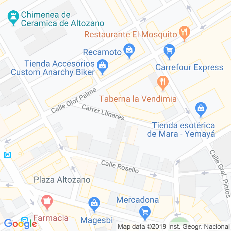 Código Postal calle Llinares en Alacant/Alicante