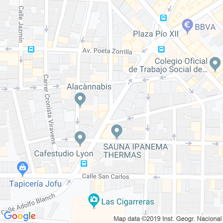 Código Postal calle Alcalde Suarez Llanos   (Impares Del 1 Al Final) en Alacant/Alicante