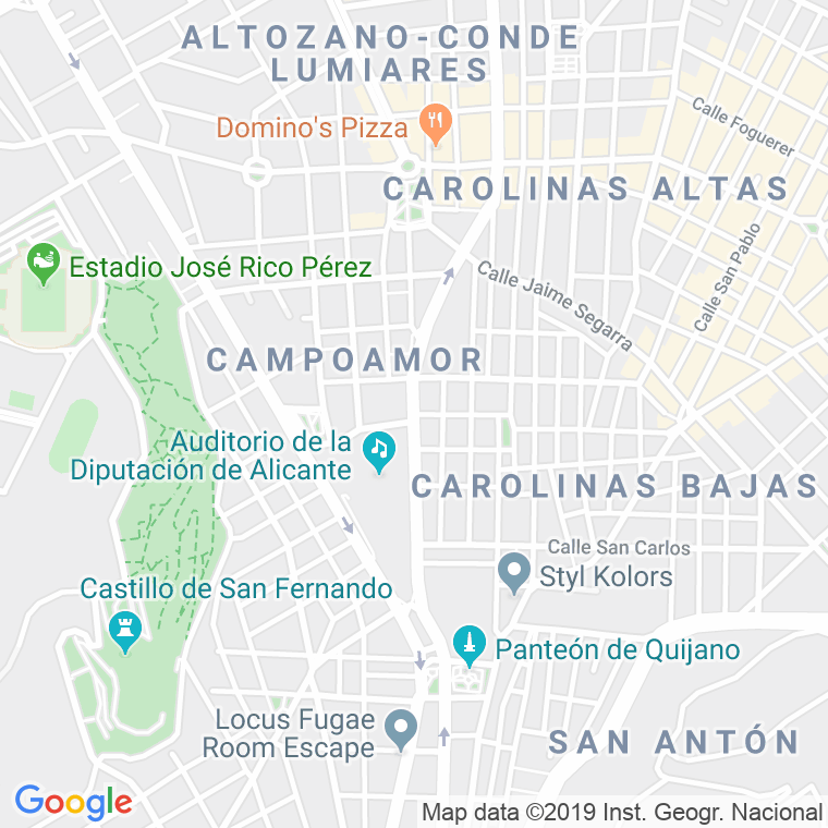 Código Postal calle Jijona, avenida (Pares Del 2 Al Final) en Alacant/Alicante