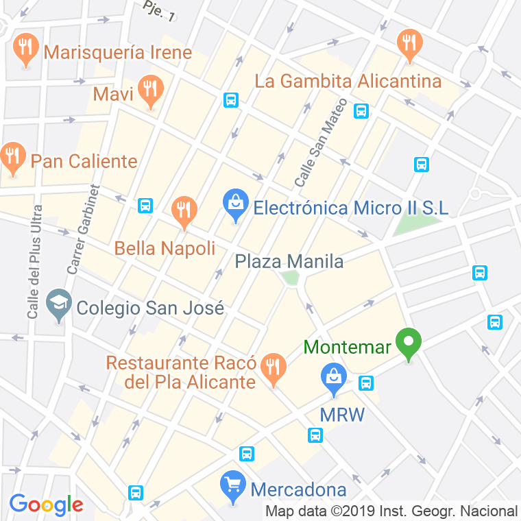 Código Postal calle San Mateo   (Impares Del 1 Al Final) en Alacant/Alicante