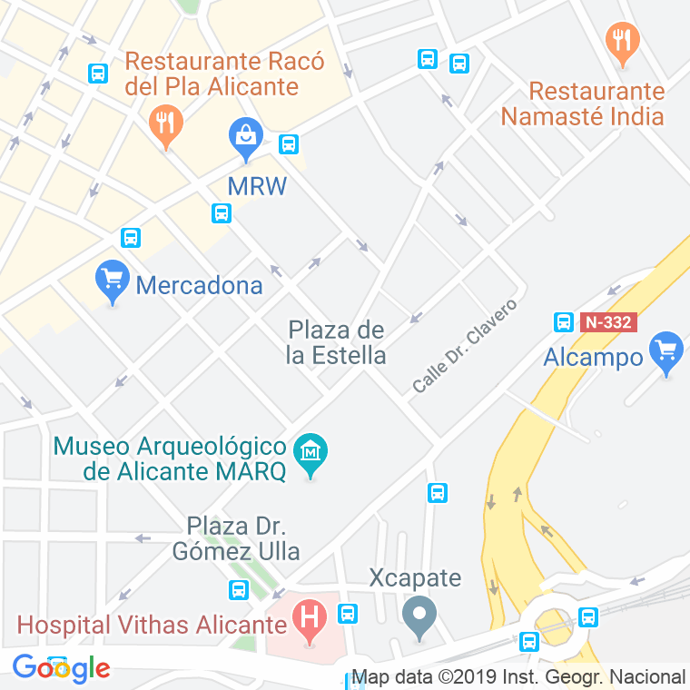Código Postal calle Estella, plaza en Alacant/Alicante