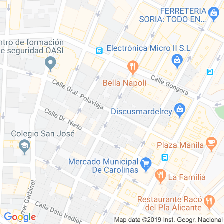 Código Postal calle General Polavieja   (Impares Del 31 Al Final)  (Pares Del 34 Al Final) en Alacant/Alicante