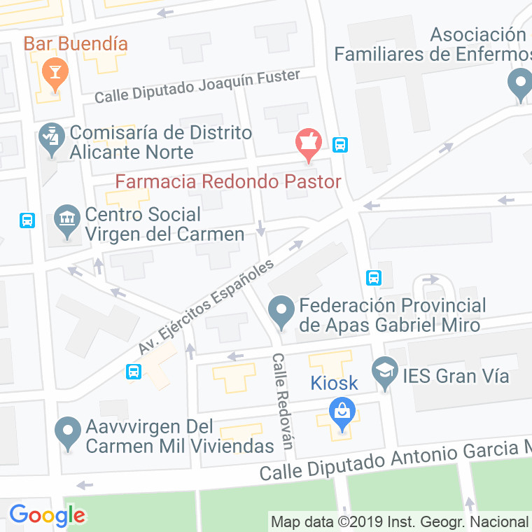 Código Postal calle Ejercitos Españoles, avenida en Alacant/Alicante