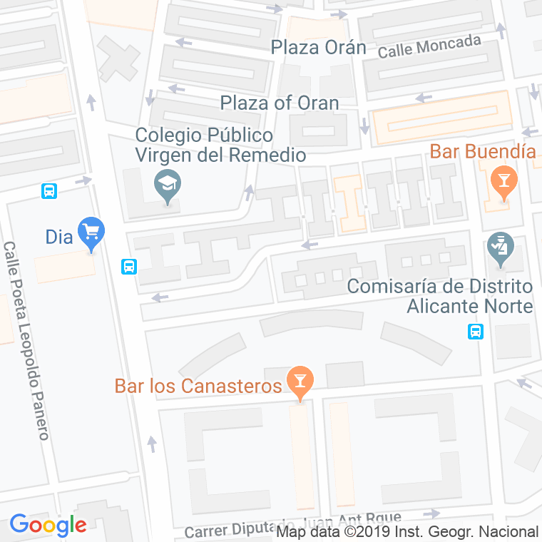 Código Postal calle Geografo Martin Romero en Alacant/Alicante