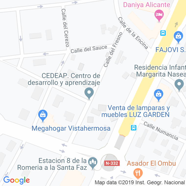 Código Postal calle Fresno en Alacant/Alicante