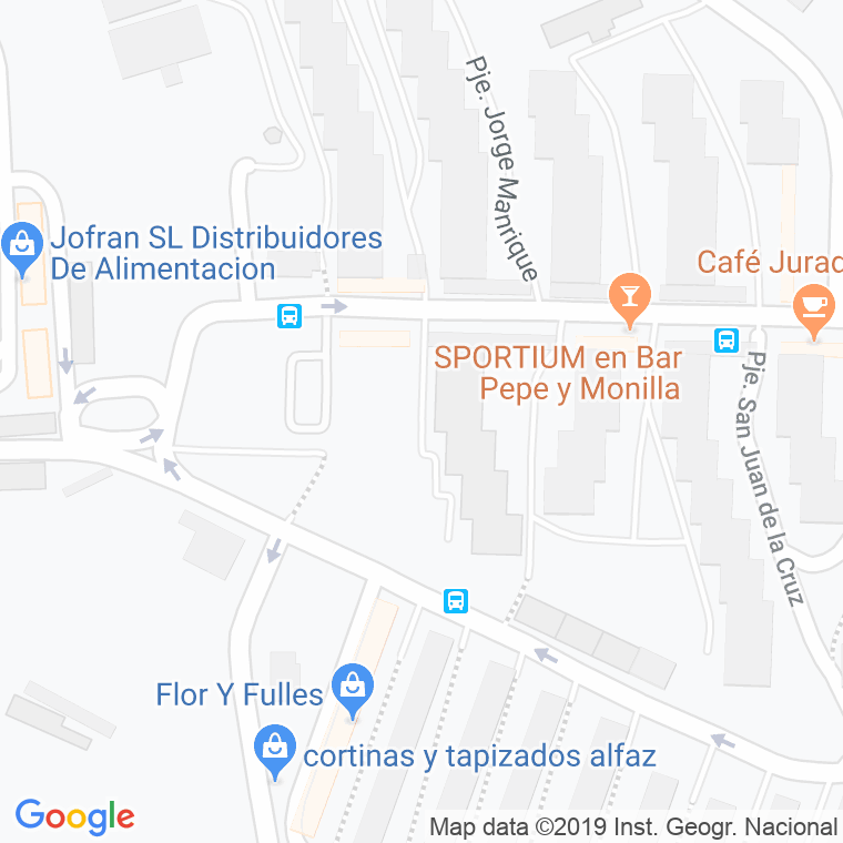 Código Postal calle Poeta Bartrina, pasaje en Alacant/Alicante