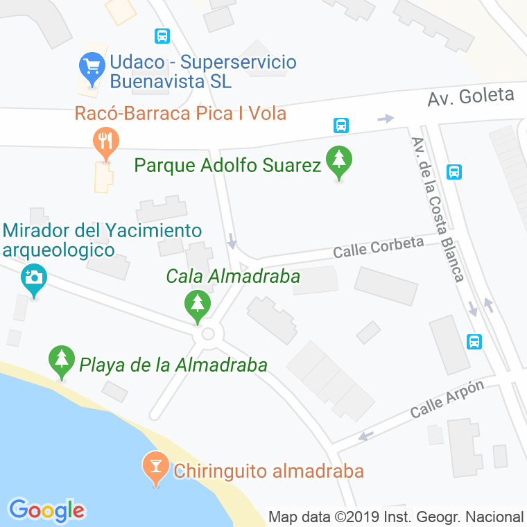 Código Postal calle Corbeta en Alacant/Alicante