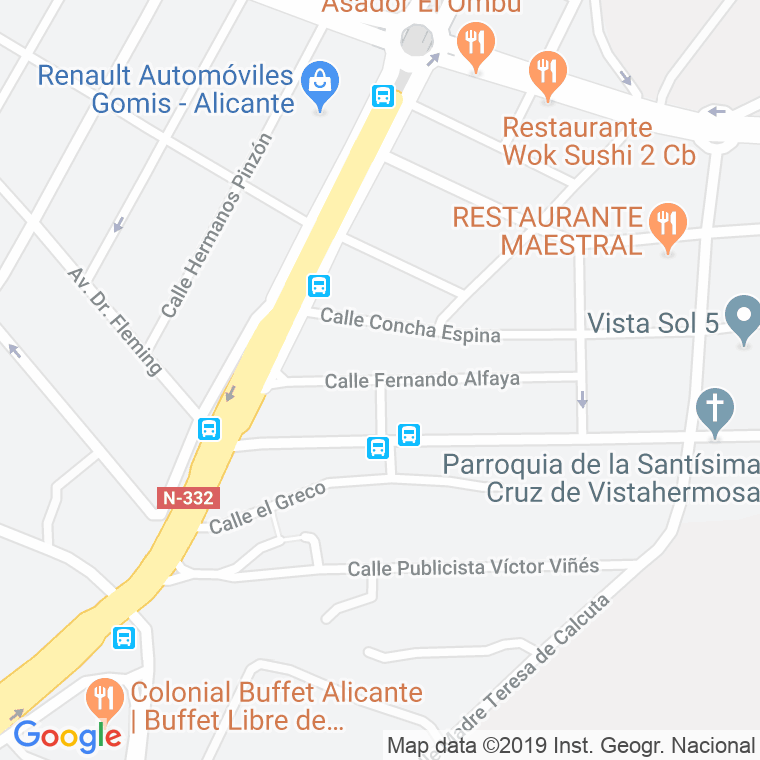 Código Postal calle Fernando Alfaya en Alacant/Alicante