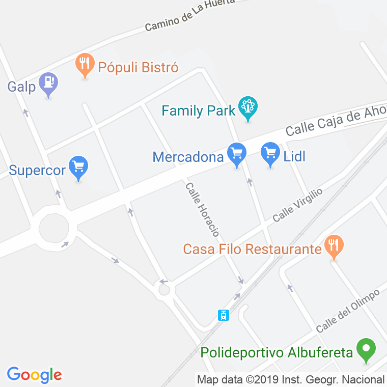 Código Postal calle Horacio en Alacant/Alicante