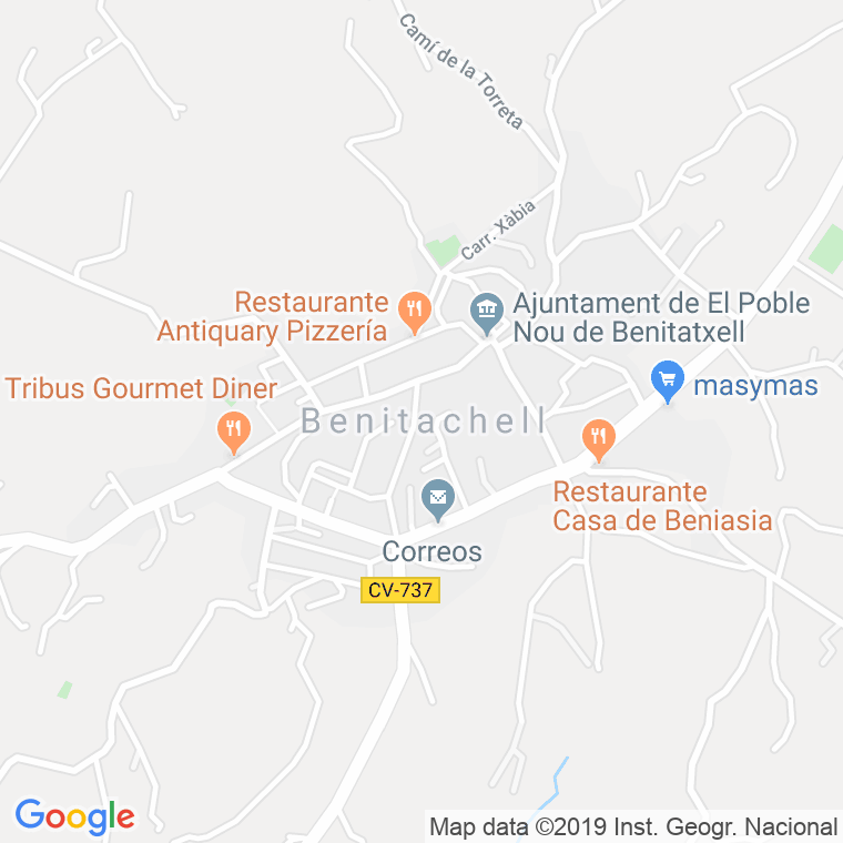 Código Postal calle Benitachell en Elx/Elche