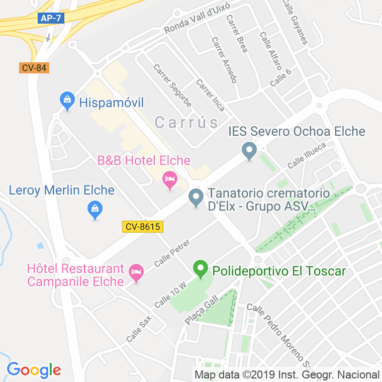Código Postal calle Almansa en Elx/Elche