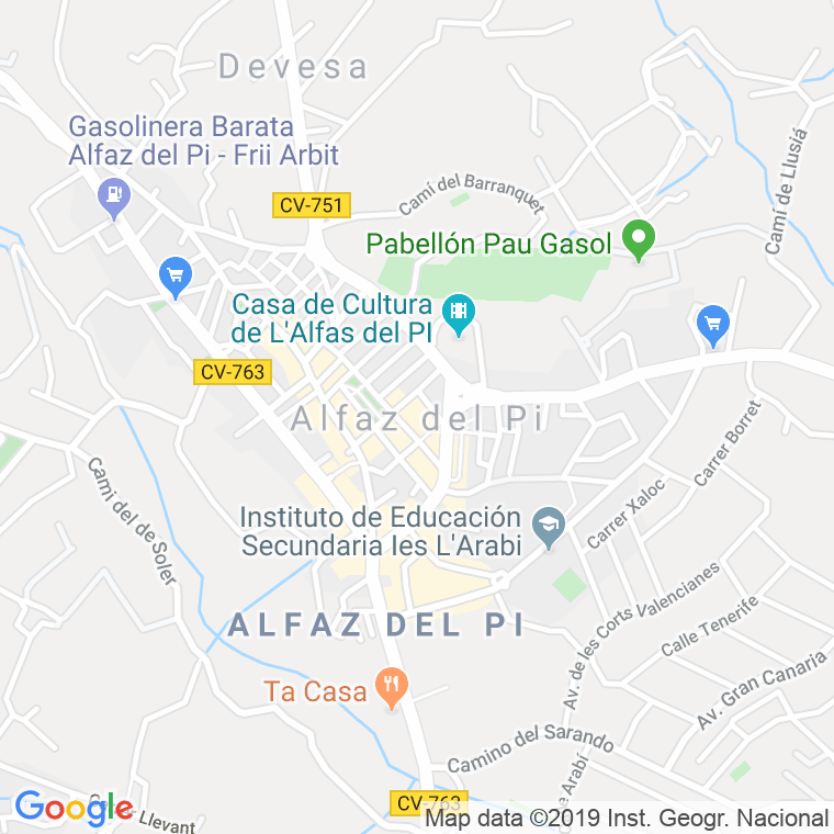 Código Postal calle Alfaz Del Pi en Elx/Elche