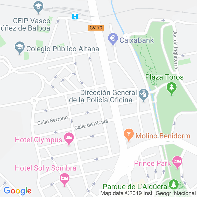Código Postal calle Castellana, De La, paseo en Benidorm